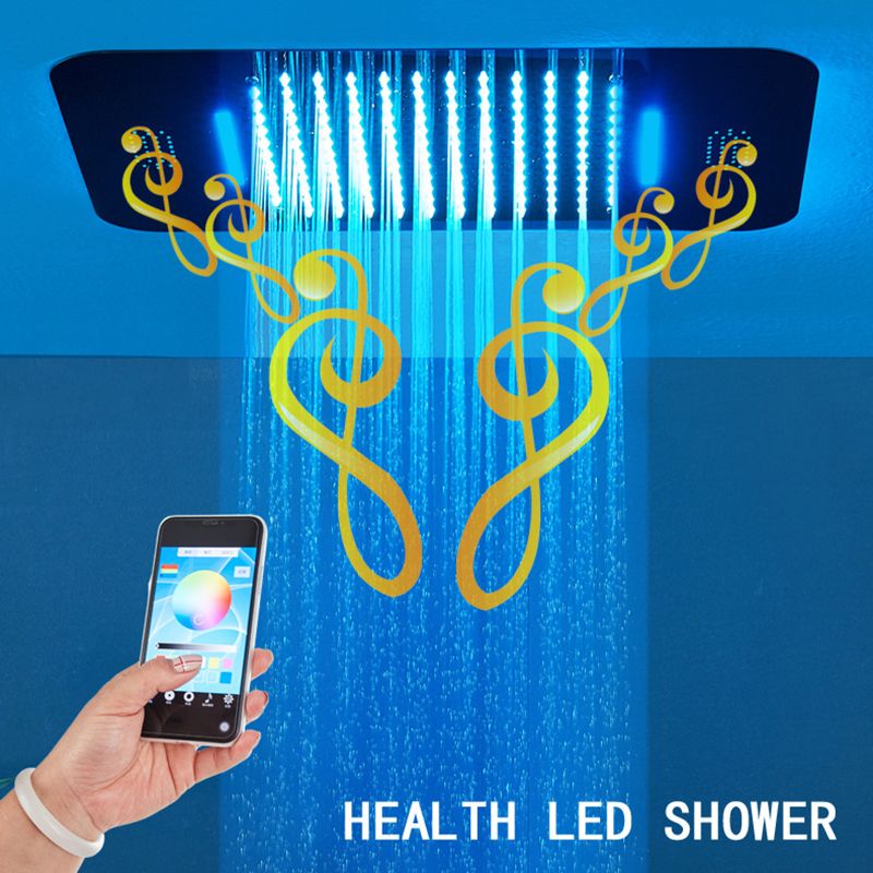 2020 Bluetooth Music LED Light Shower Head Rainfall Shower Heads