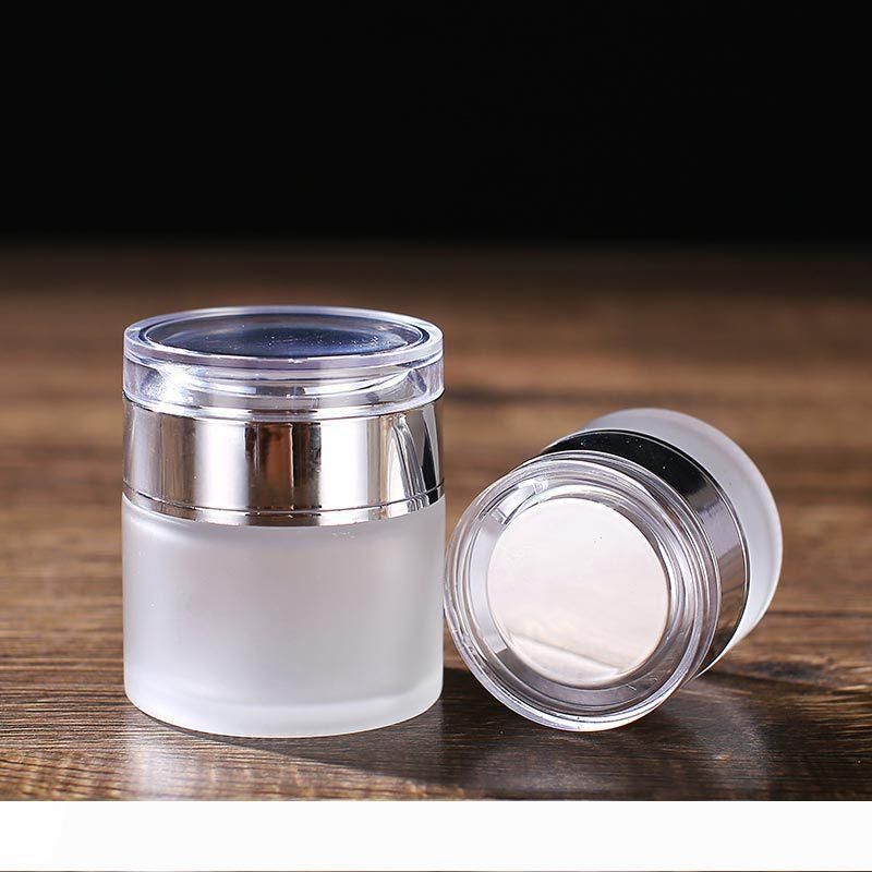 2021 A Frosted Glass Jar Cream Bottles Round Cosmetic Jars Hand Face Cream Bottle 20g 30g 50g ...