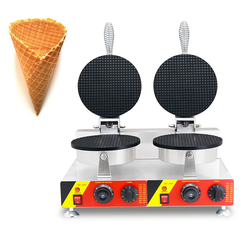 2019 Commercial Double Head Ice Cream Cone Waffle Maker Iron 220v/110v