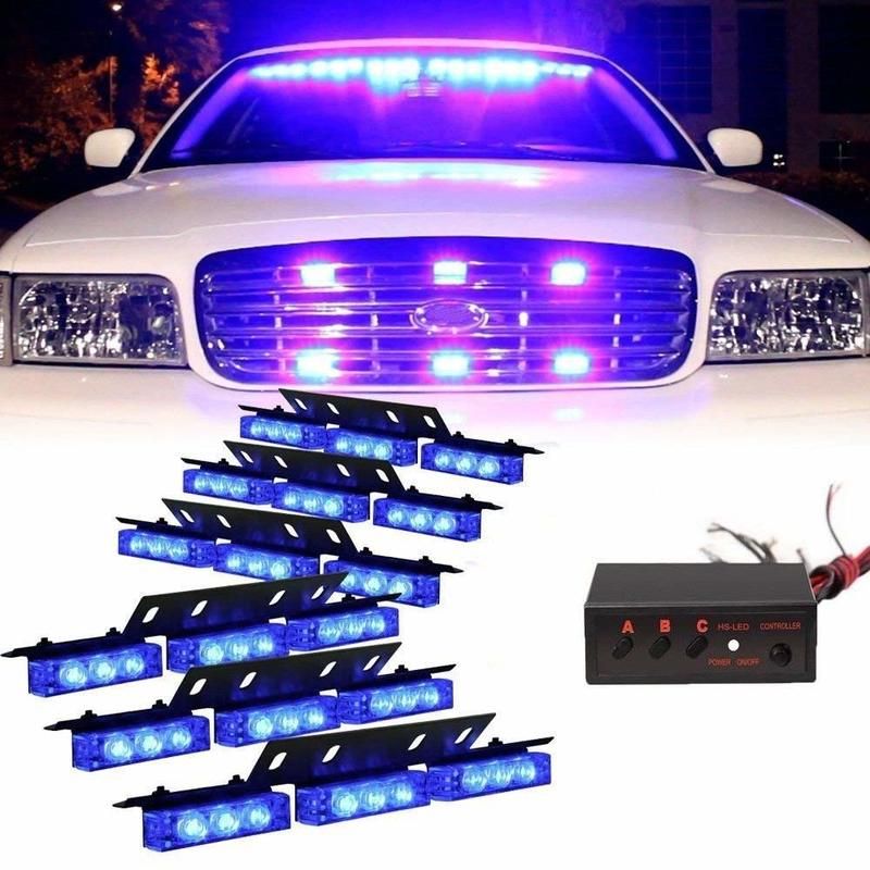 Vehicle Strobe Lights >> 54x Led Emergency Vehicle Strobe Lights Bars Deck Dash Grill Warning Lights Blue Vehicle Strobe Lights >> 54x Led Emergency Vehicle Strobe Lights Bars Deck Dash Grill Warning Lights Blue