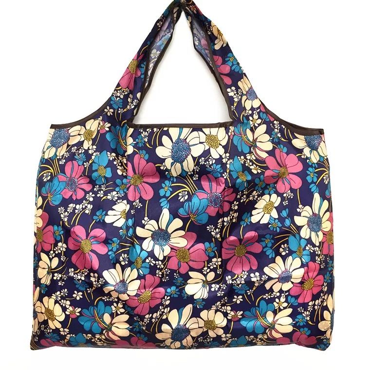 Large Foldable Handy Shopping Bag Reusable Storage Bag Print Flower ...