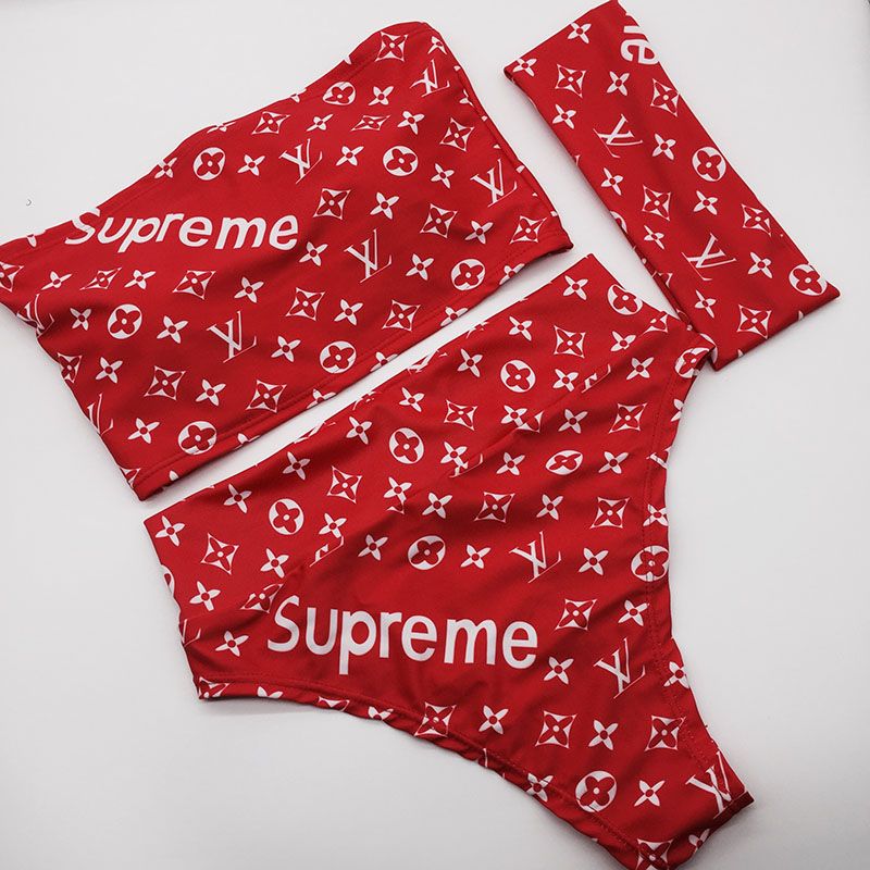 red bandana swimsuit
