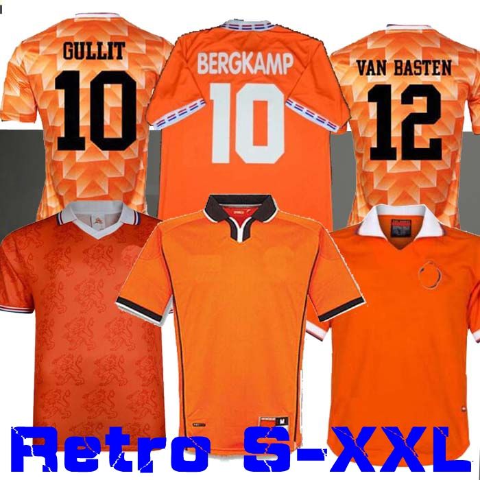Retro 1988 Países Bajos Camiseta De Fútbol 88 Van Basten 1997 1998 1994 Camisetas De Holanda ...