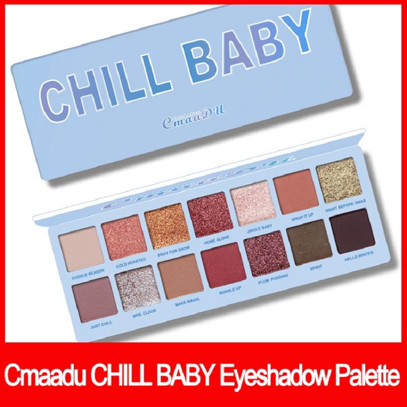 Beauty Essentials United Brand Chill Baby Matte Metallic Eyeshadow Palette 14 Color Waterproof Natural Red Glitter Eye Shadow Pigment Shades Makeup Kits
