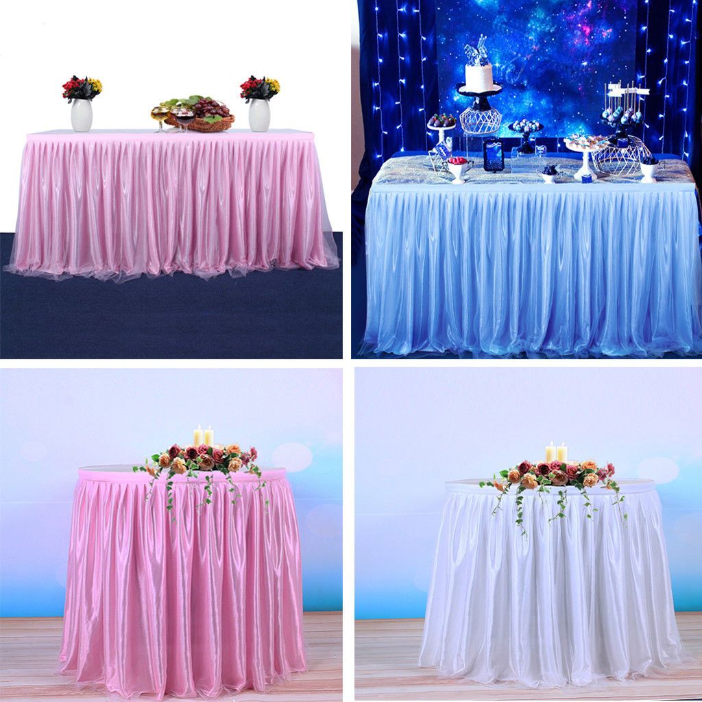 Tulle Tutu Table Skirt For Wedding Party Birthday Decor Sign In