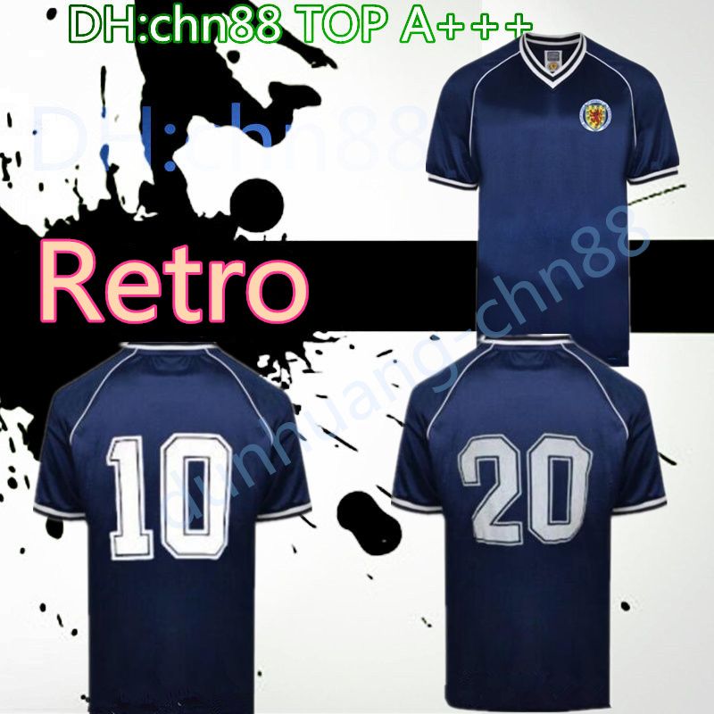 Großhandel 1982 Schottland Retro Trikot Nach Hause Blau Schottland 2020 Heimtrikot Blau Größe L