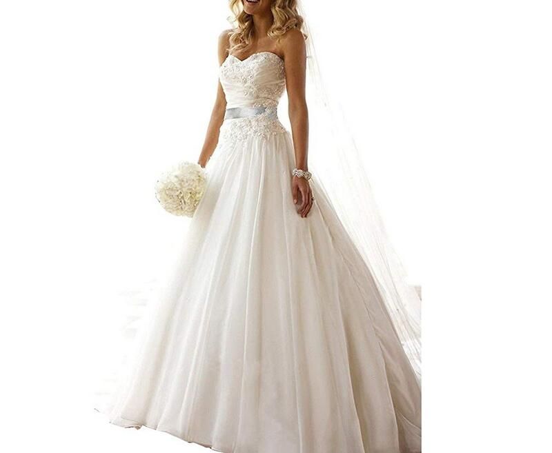 beaded beach wedding dress