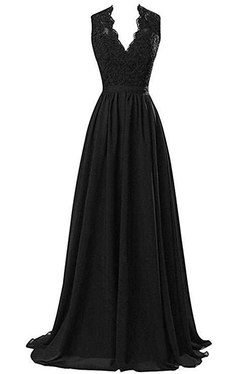 New Banquet Dress Night Evening Party Long Dress Lace Deep V