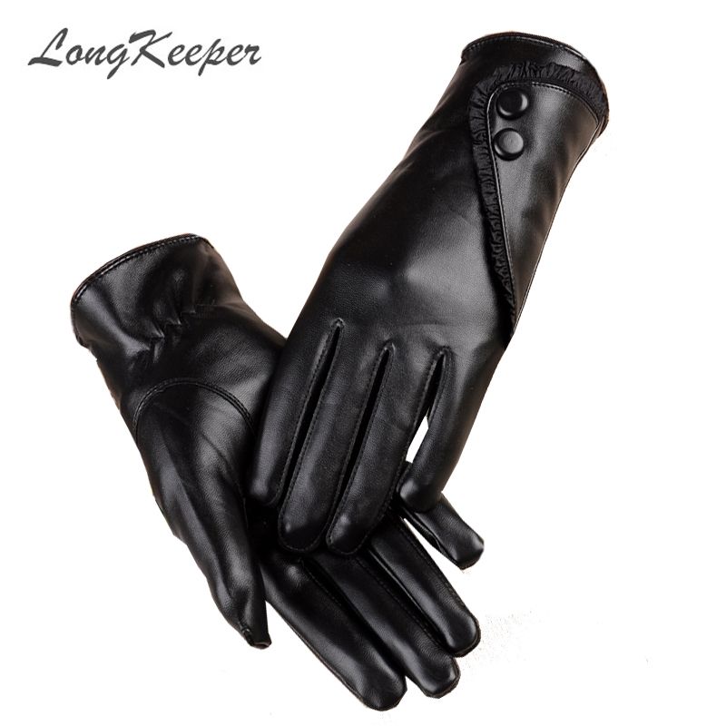 CC-US Women Suede Touch Screen Winter Gloves Warm Mittens for iPhone Laptop