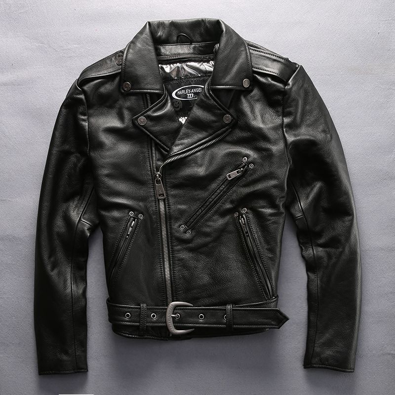 Dhl Free 2019 Men S Genuine Leather Jackets Top Quality Slim Fit Cowhide Motorcycle Biker Jacket Fashion Black Coat