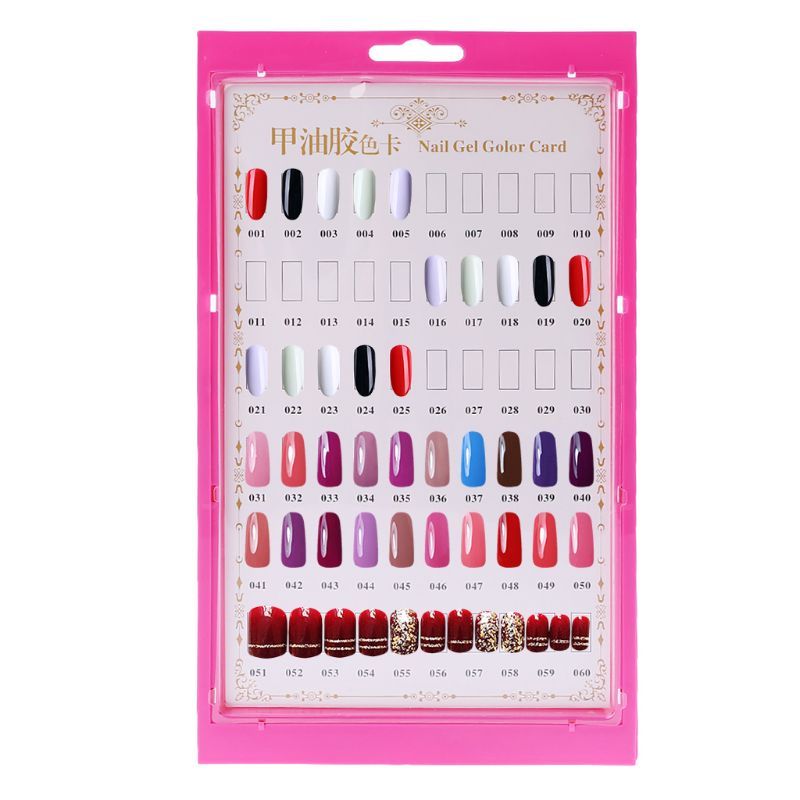 60 Grids Nail Art Tips Color Chart Display Board Polish Practice 60 Grids Nail Art Tips Color Chart Display Board Polish Practice