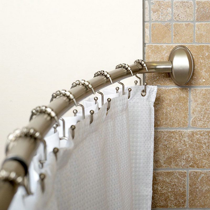 Chrome Color 5 Square Roller Shower Curtain Ring Hook For Bathroom Rod