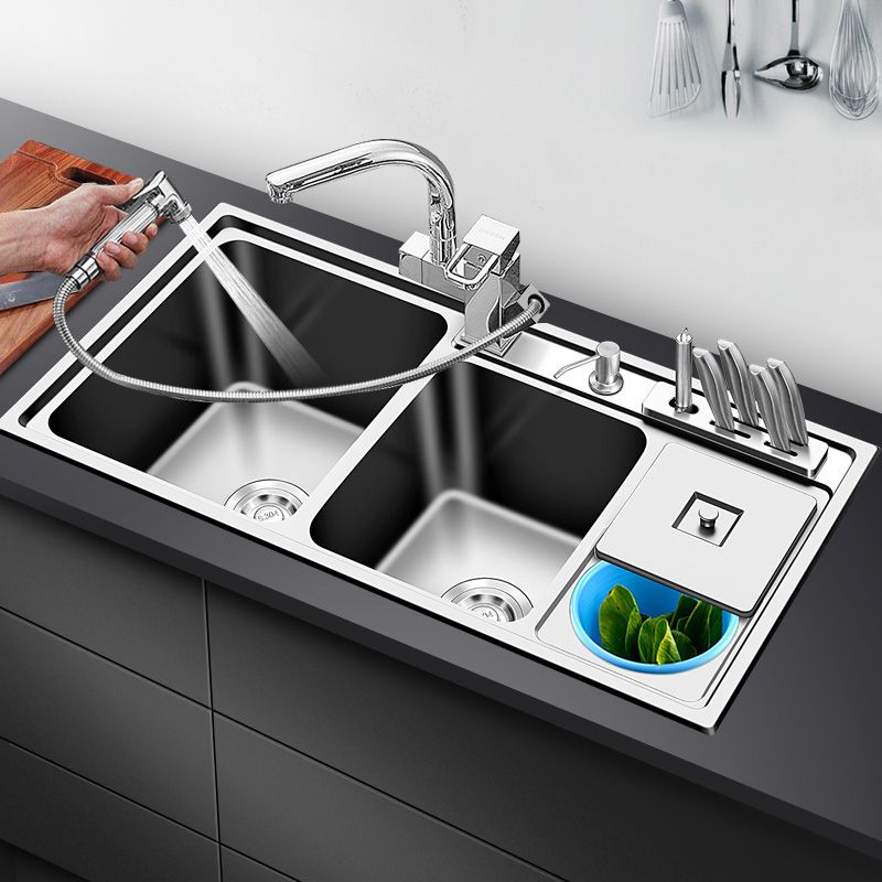 Wholesale Kitchen Sink Double Bowl Above Counter Or Udermount Sinks 304