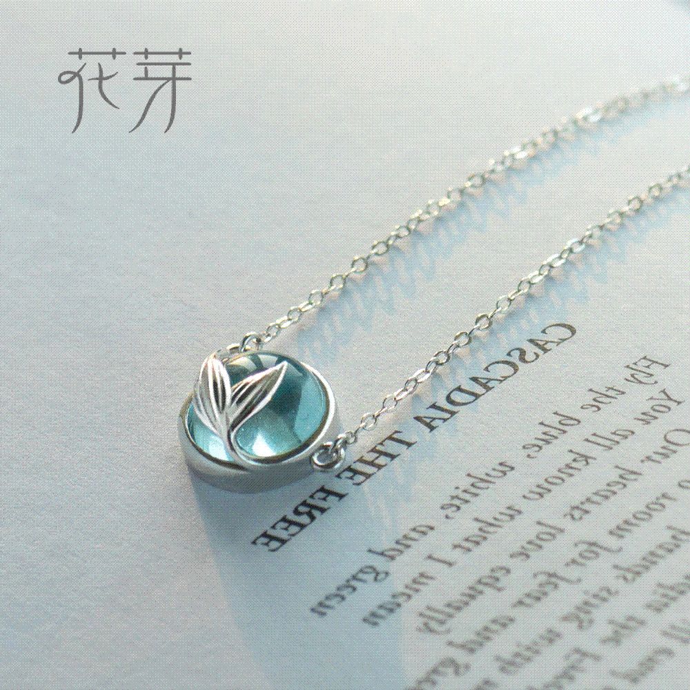 2019 thaya mermaid foam bubble design crystal necklace s925 silver bubbledesign