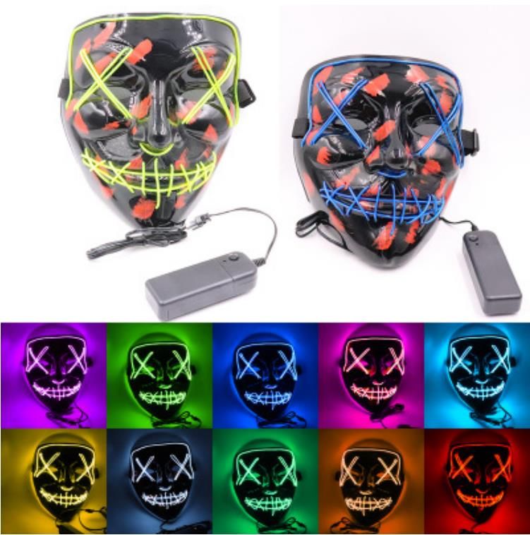 Cheap Halloween Mask LED Light Up Funny Masks The Purge Election Year