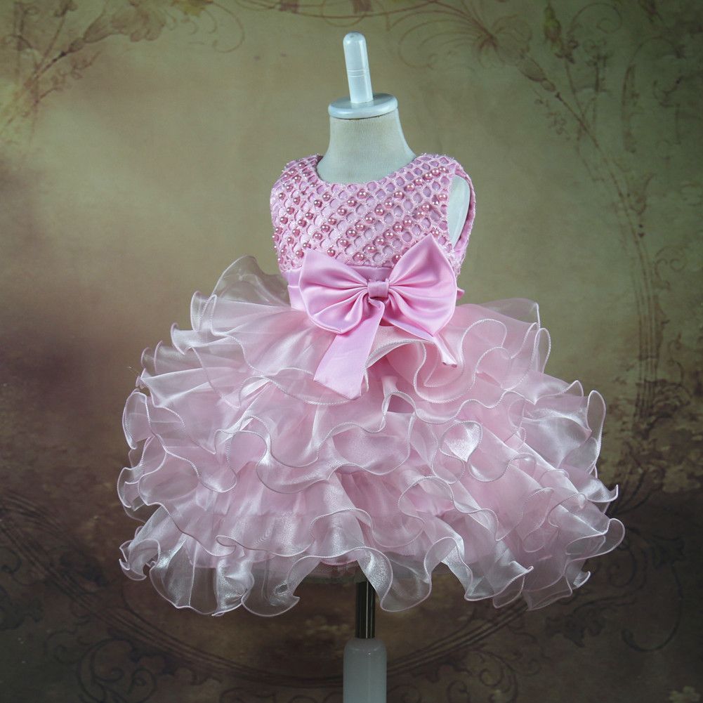 Ruffled Flower Girl Dresses Navy Blue