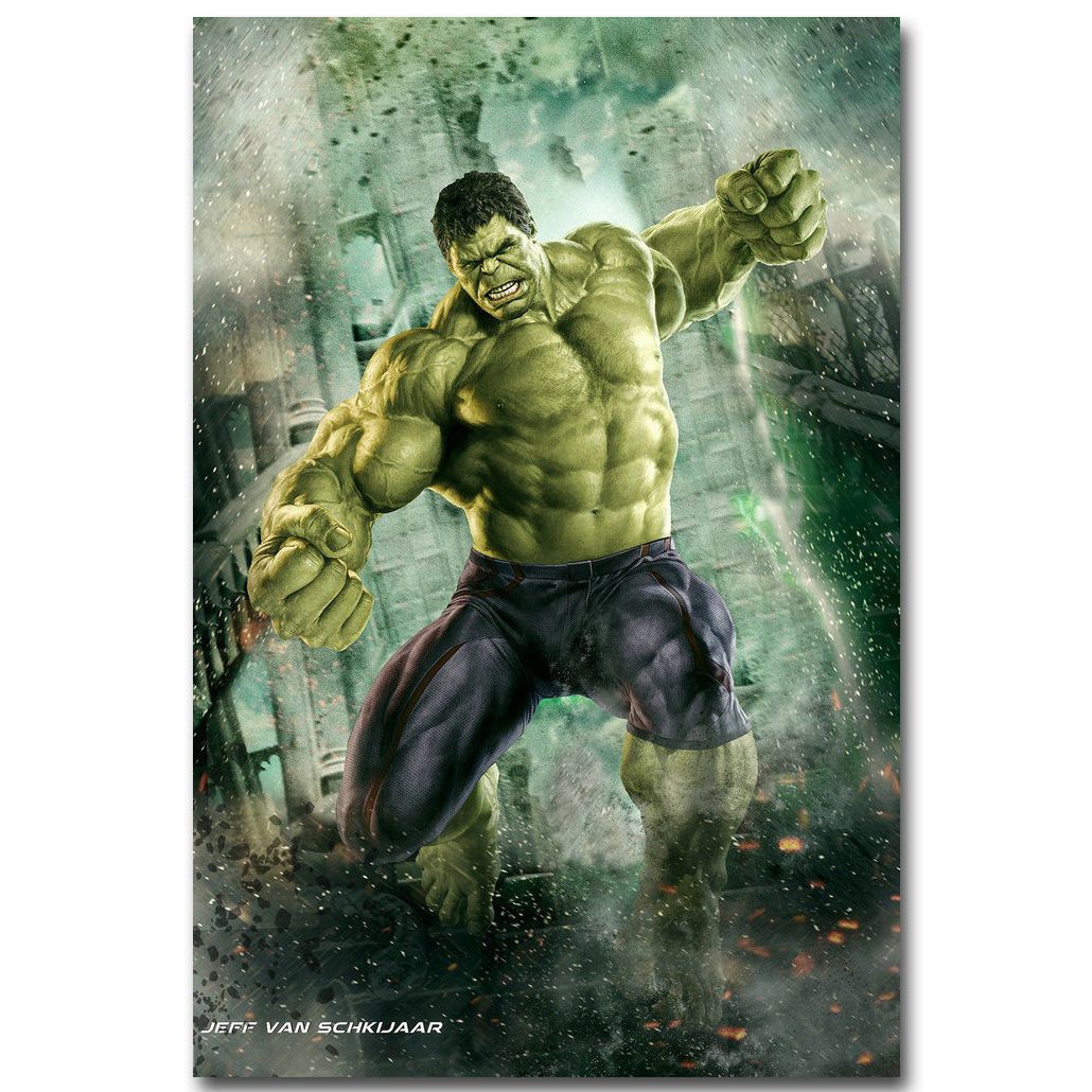 Großhandel Hulk The Avengers Marvel Superhelden Filmkunst Silk Poster