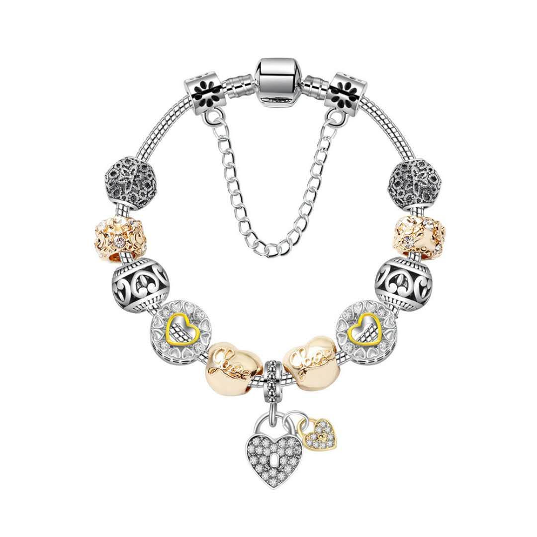 2019 New Fashion Luxury Charm Bracelet Heart Beads Peandant Fit For