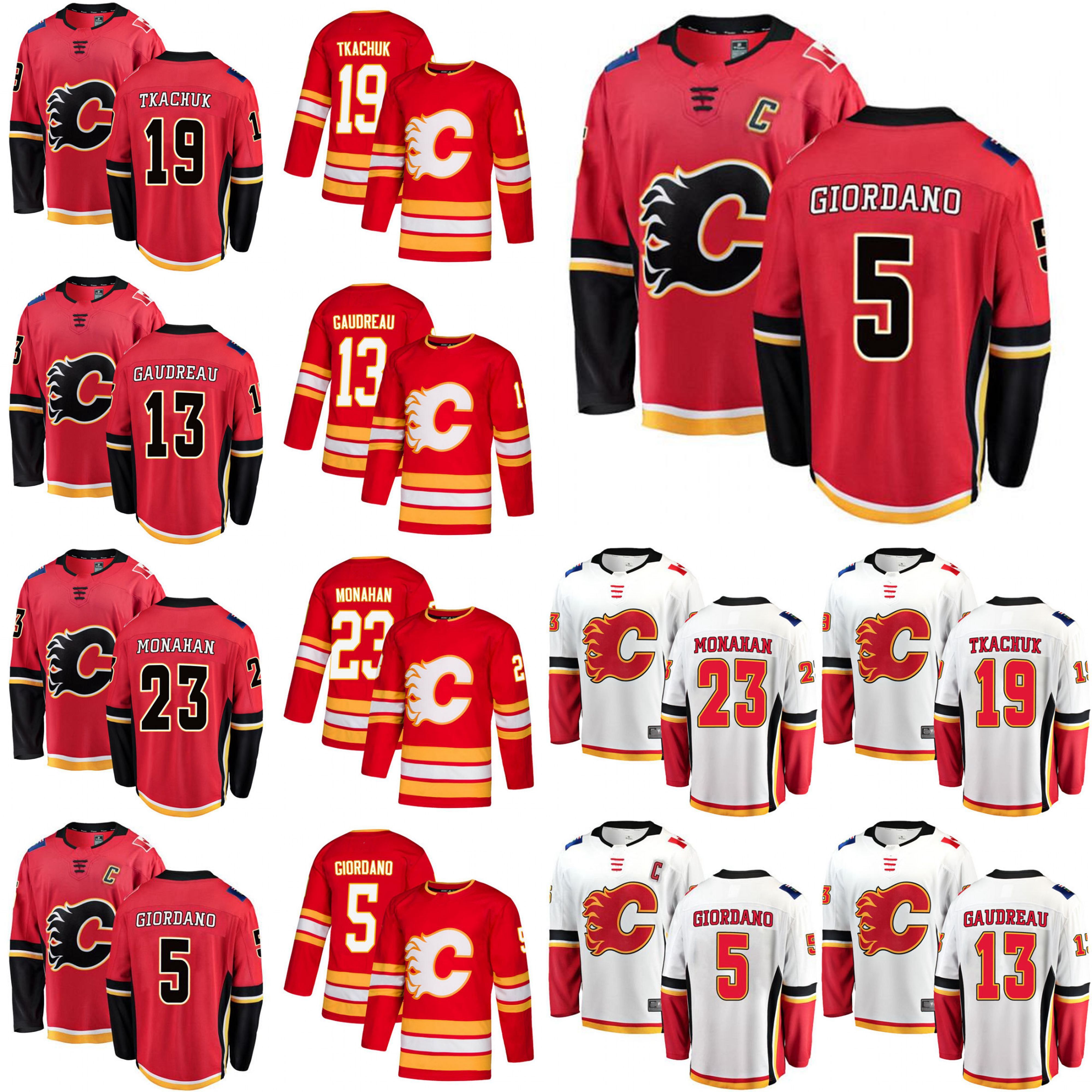 2020 Calgary Flames Jerseys 13 Johnny Gaudreau Jersey 23 Sean Monahan 5
