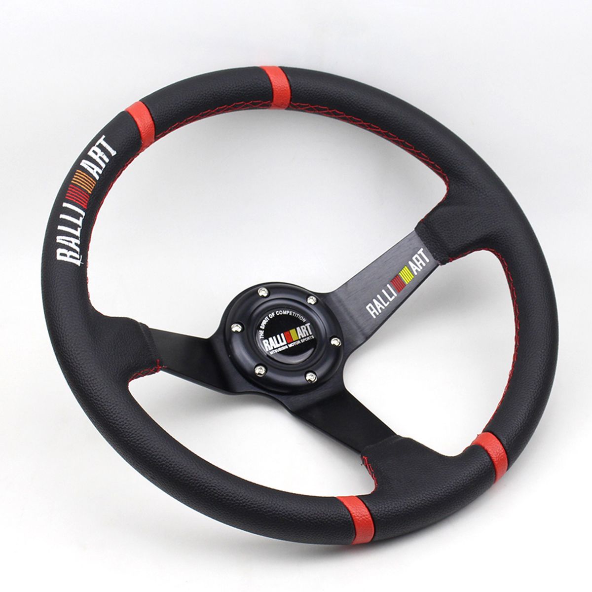 2021 PVC Ralliart Deep Sport Steering Wheel 350mm 14 Inch Black Spoke