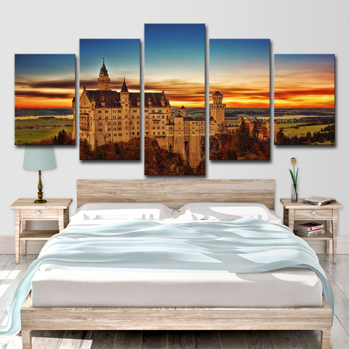 Wandbilder Sonnenuntergang Leinwand Wohnzimmer Landschaft Kunstdruck Wandkunst