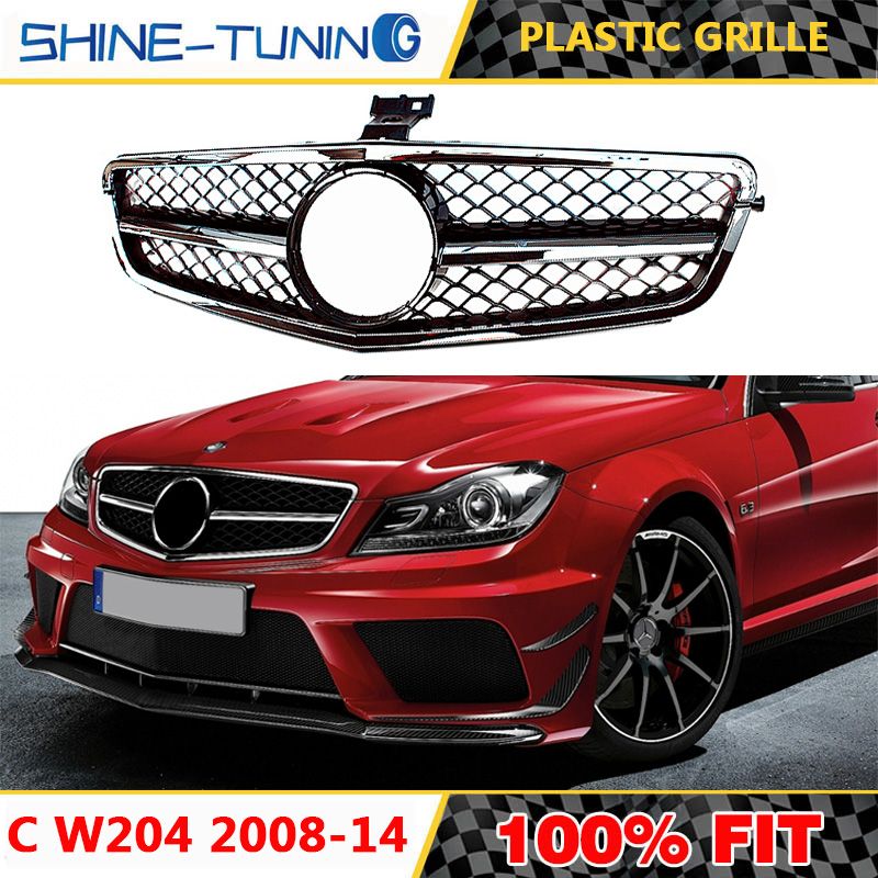 08-14 Matte Black Fits Benz C Class W204 C300 C350 C250 Front Grill Grille