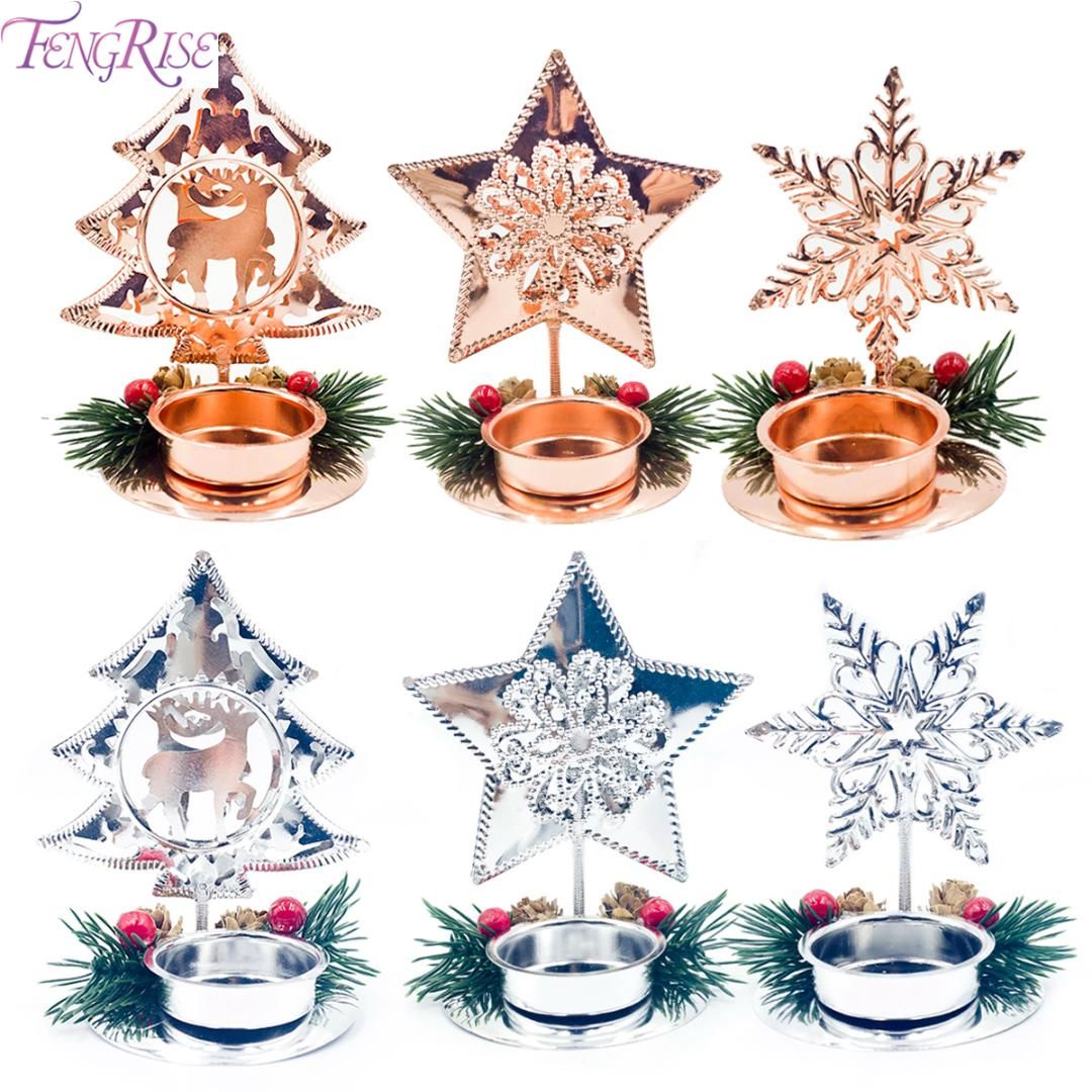 FENGRISE Merry Christmas Iron Candlestick Christmas Ornament Xmas Decoration For Home 2019 ...