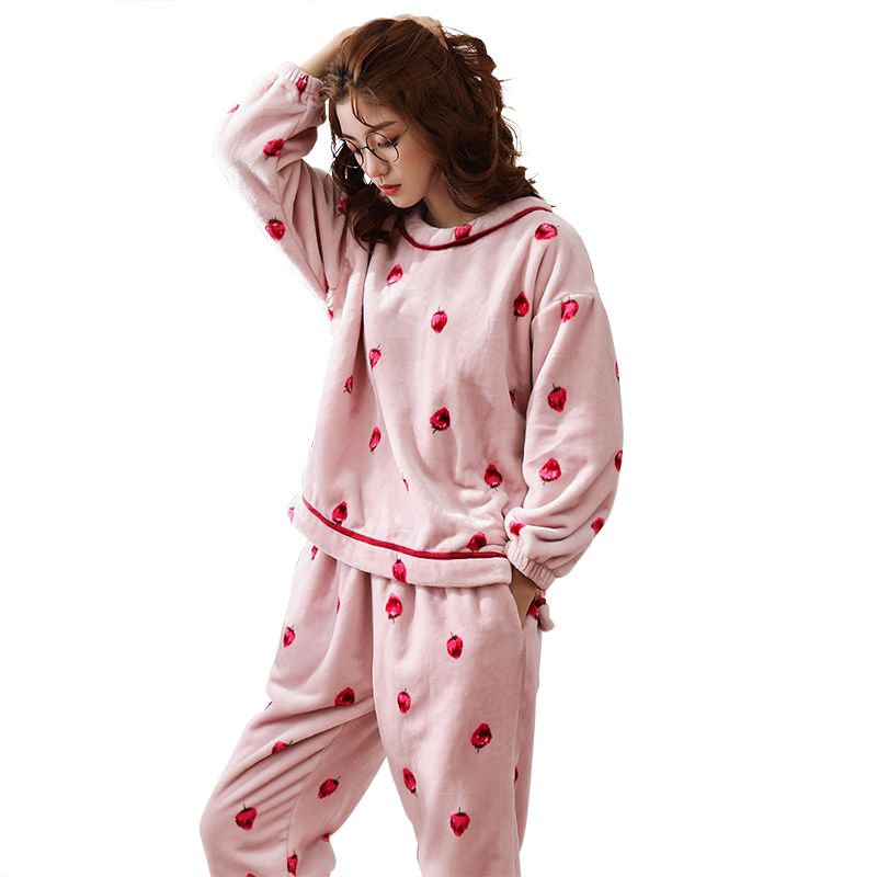 Schlafanzug Nachtwäsche Verdicken Nacht Herbst Weich Pajamas Set Warm Winter