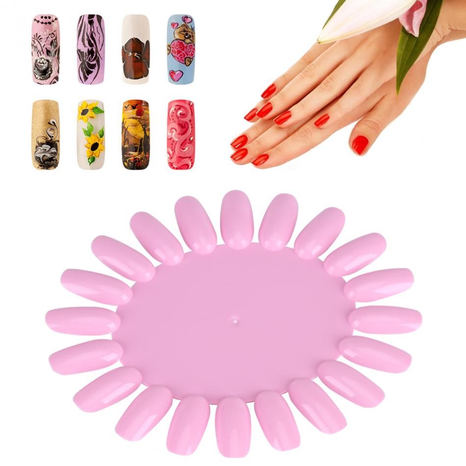 Pink Display Wheel Polish Color Chart Practice Oval Nail Art Tips Pink Display Wheel Polish Color Chart Practice Oval Nail Art Tips