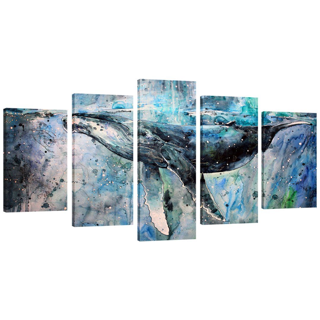 Abstract Blue Whale Wall Picture Canvas Prints Art Contemporary For Home Decor