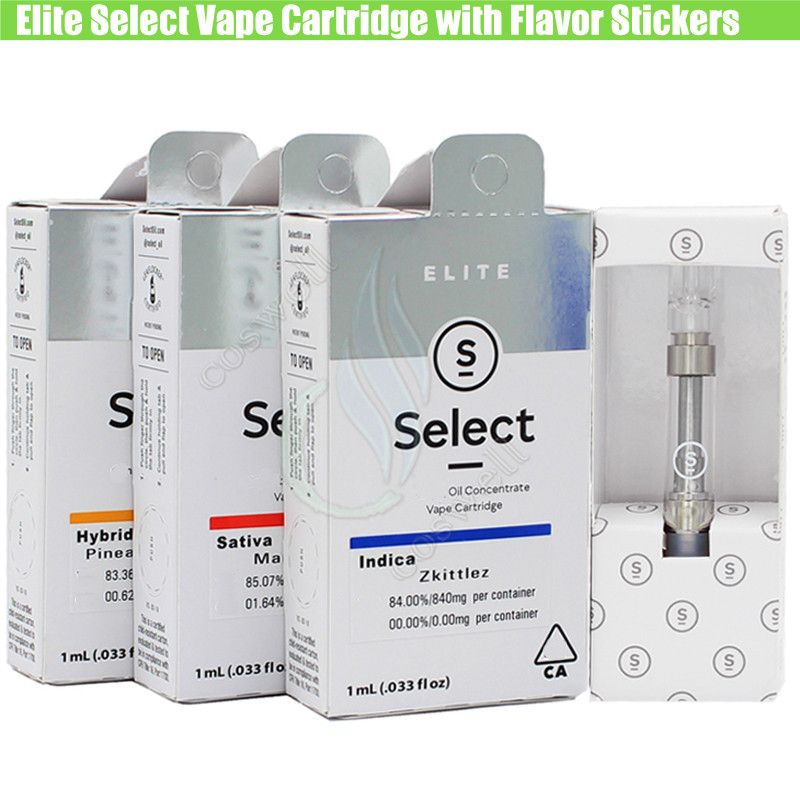 Empty Elite Select Vape Cartridges 510 Thread 0.8ml 1ml Gram M6T G5