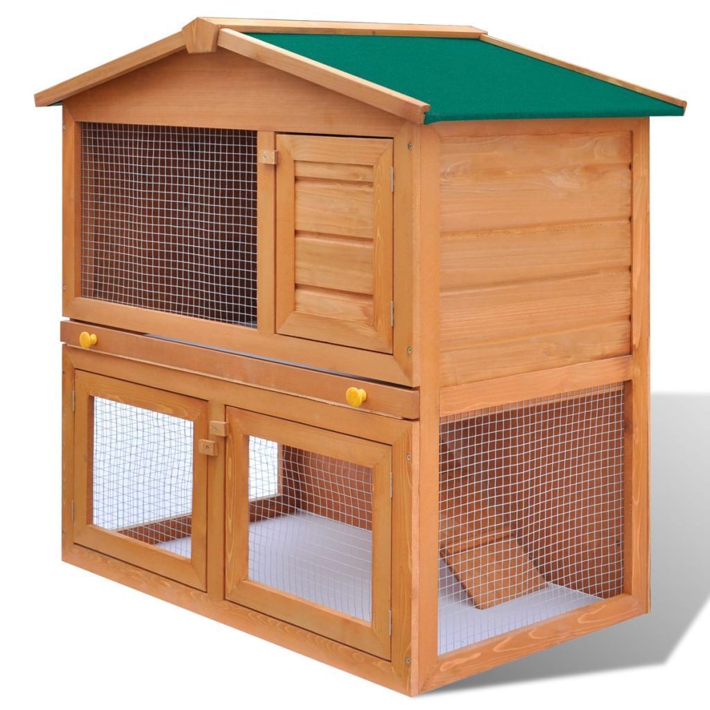 36'' Wooden Rabbit Hutch A Frame Pet Cage Wood Small