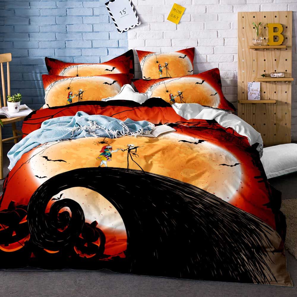 Cartoon Pumpkin Comfortable King Size Bedding Set Duvet Cartoon Pumpkin Comfortable King Size Bedding Set Duvet Cover Bed Sheet Pillowcase Kids Gift F Red White And Blue Sets