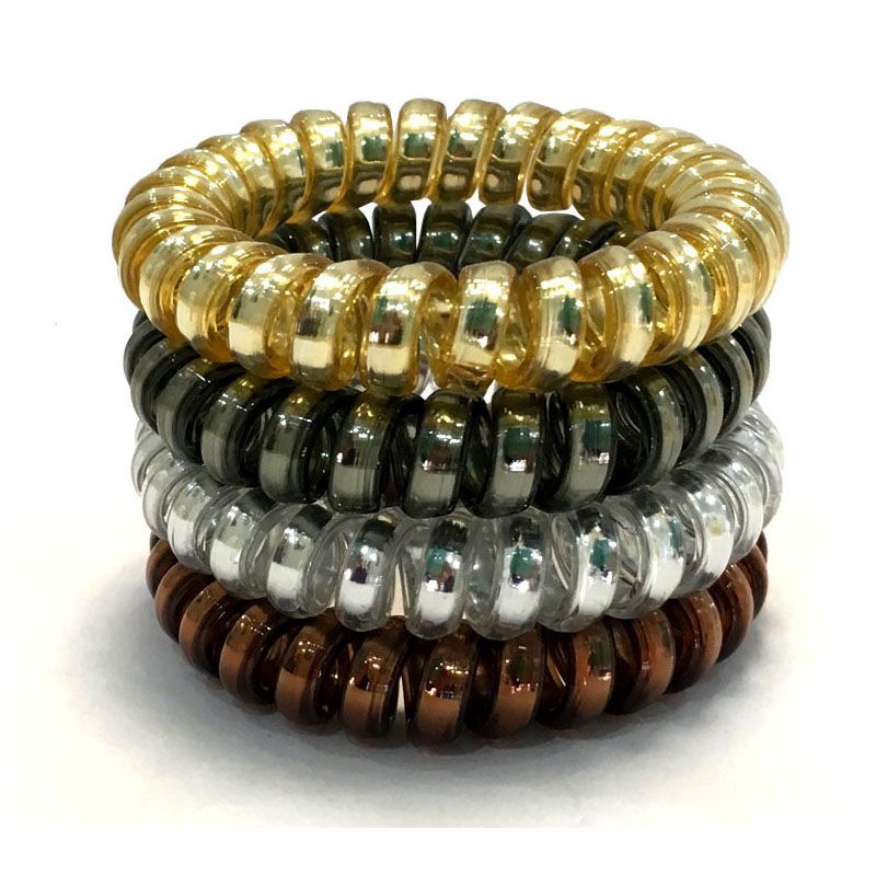Women Rubber Hair Ties Coil Elastic Hairbands Spiral Shape Hair Rope