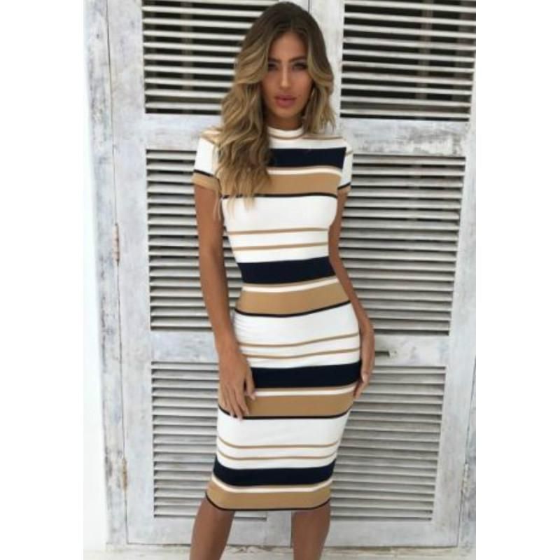 striped bodycon dress outfit