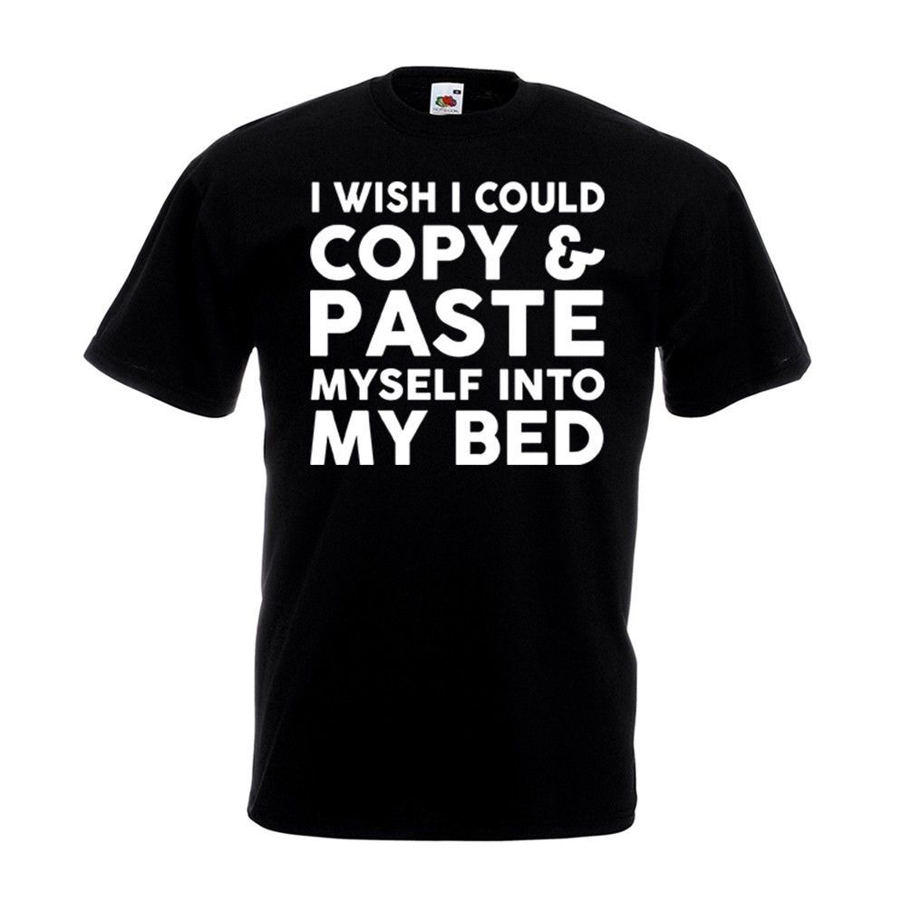 copy paste myself into bed t shirt funny gift top boyfriend lazy funny copy and paste