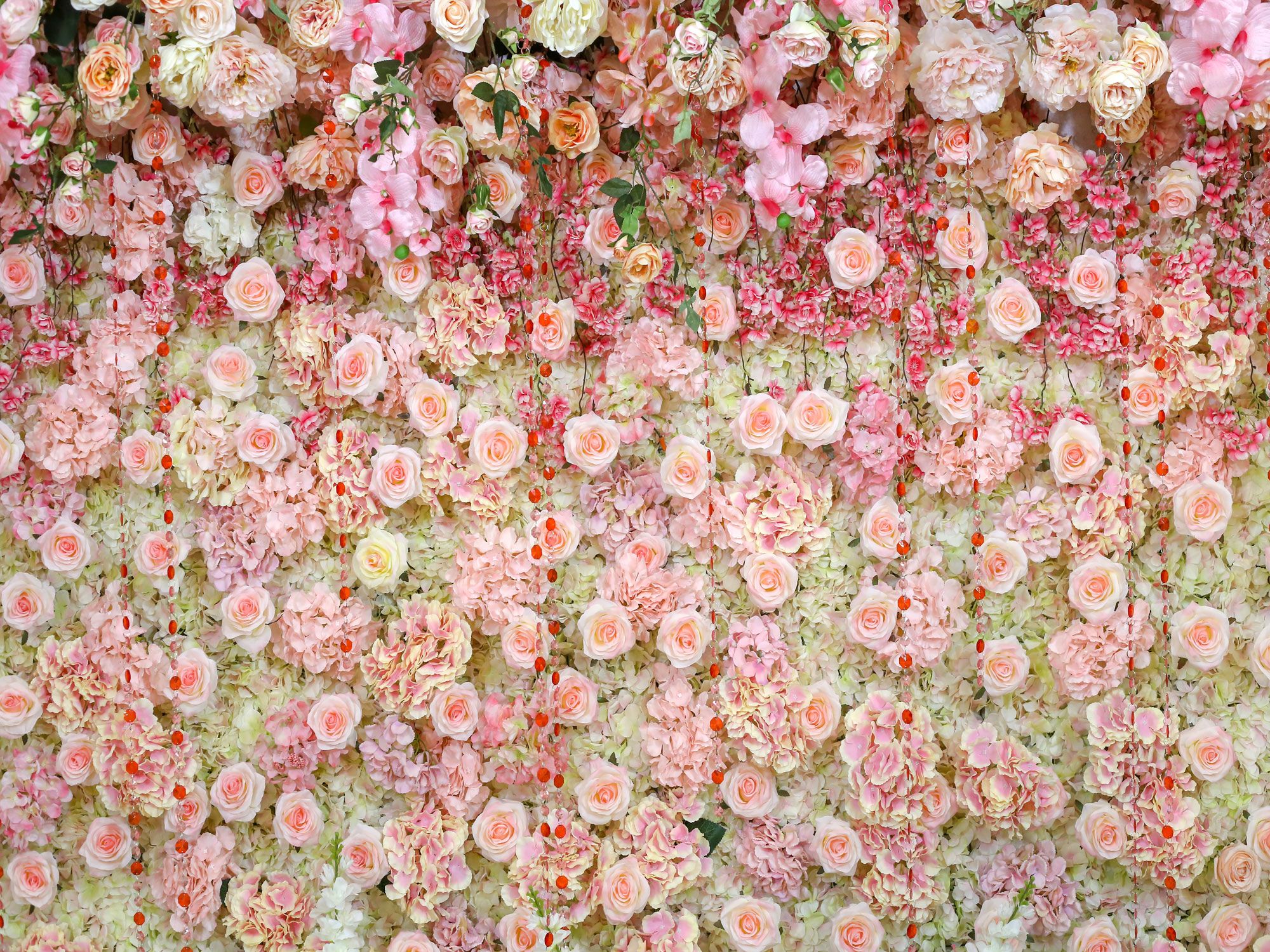 2019 Pink And White Rose Flowers Decorated Vinyl Photography Backdrops