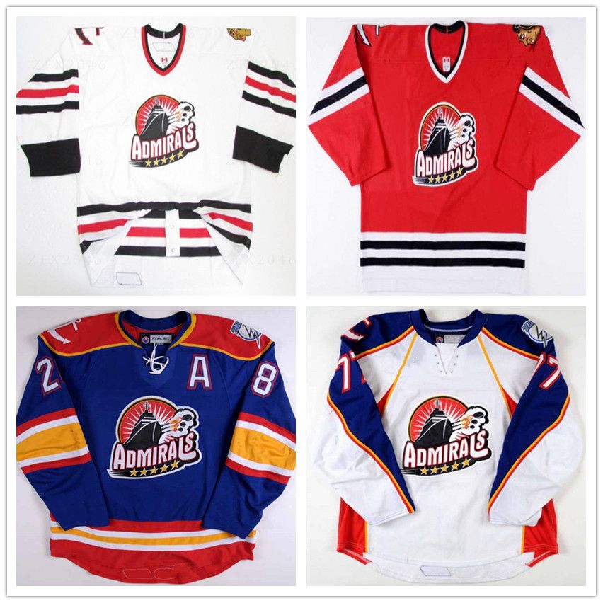 Discount Custom AHL Norfolk Admirals 77 Chris Gratton 28 Jay Leach 31