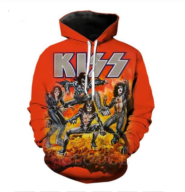 2021 Rock Band KISS Hoodies 3d Print Casual Hoodie Men Women Clothing