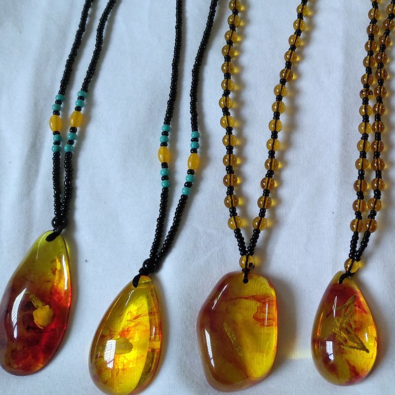 Wholesale Natural Stone Pendant Necklace Resin Brazilian Natural