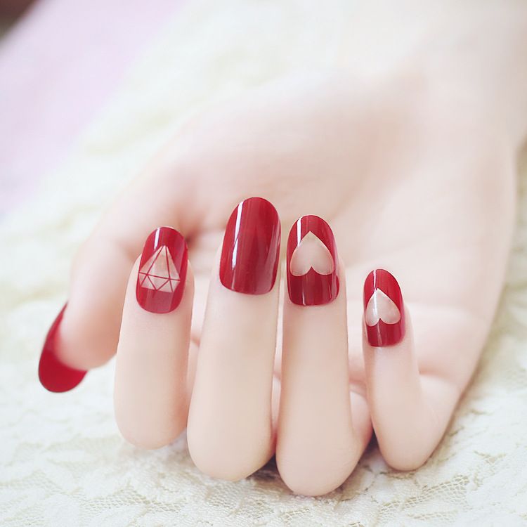 25 Elegant Red Japanese Nail Art Design For Round Nails Nails Art