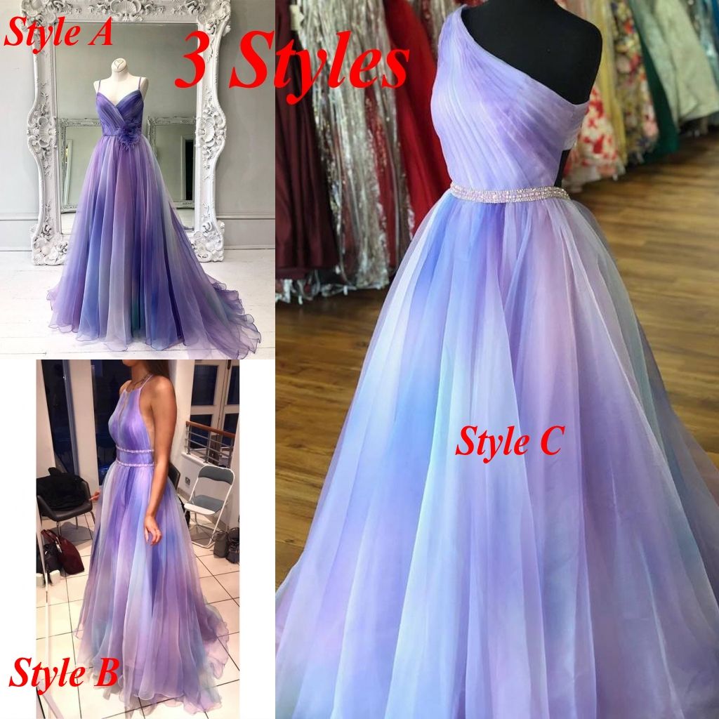 purple ombre ball gown