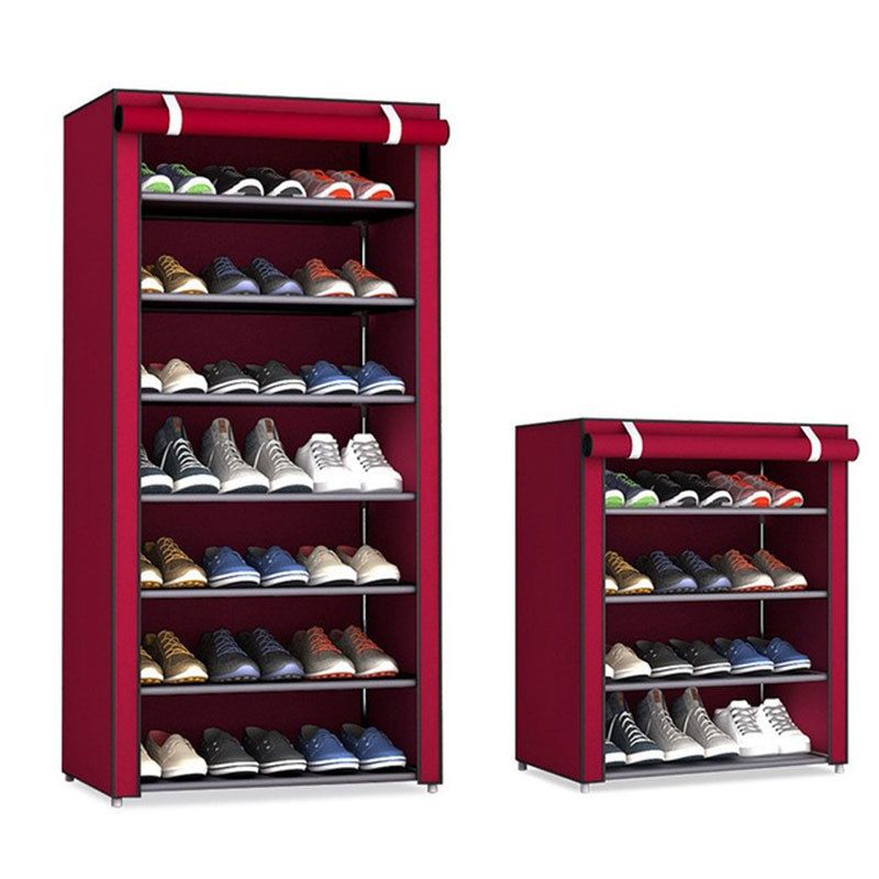 Multi Layer Diy Folding Shoe Rack Dustproof Storage Shoe Cabinet