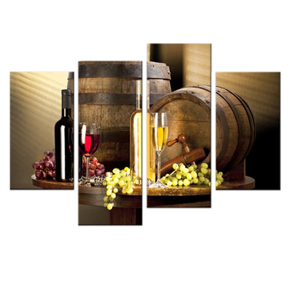 2019 Various Wine With Grape Wall Art For Kitchen Painting Pictures