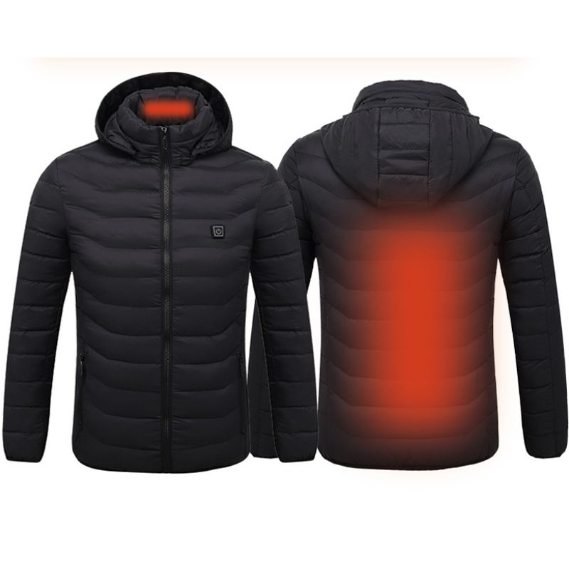 2020 Warm Winter Mens Heated Coat USB Electric Battery Heating Hooded ...
