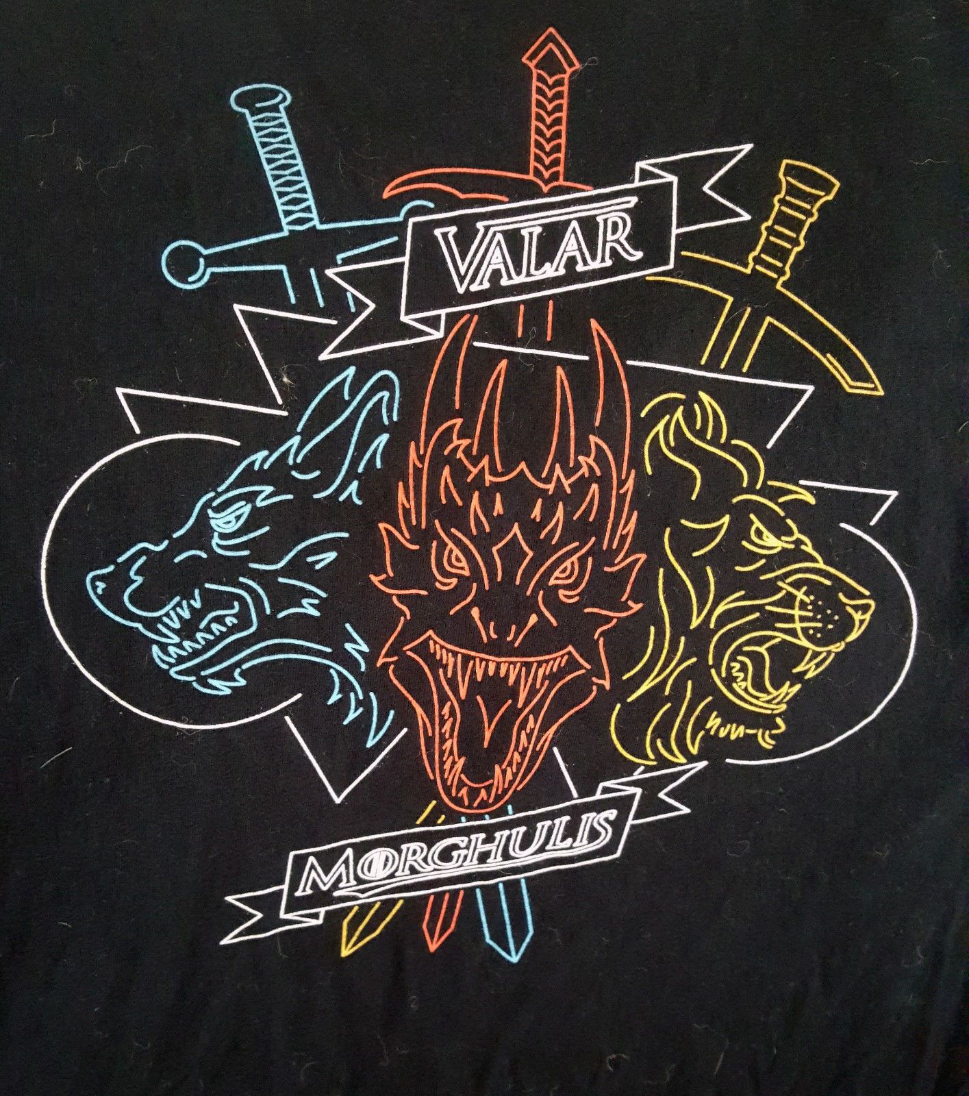 Game Of Thrones Black Valar Morghulis 2xl T Shirt Starktargaryenlannister Trio Custom T Shirt Logo Text Photo Mens Womens T Shirt