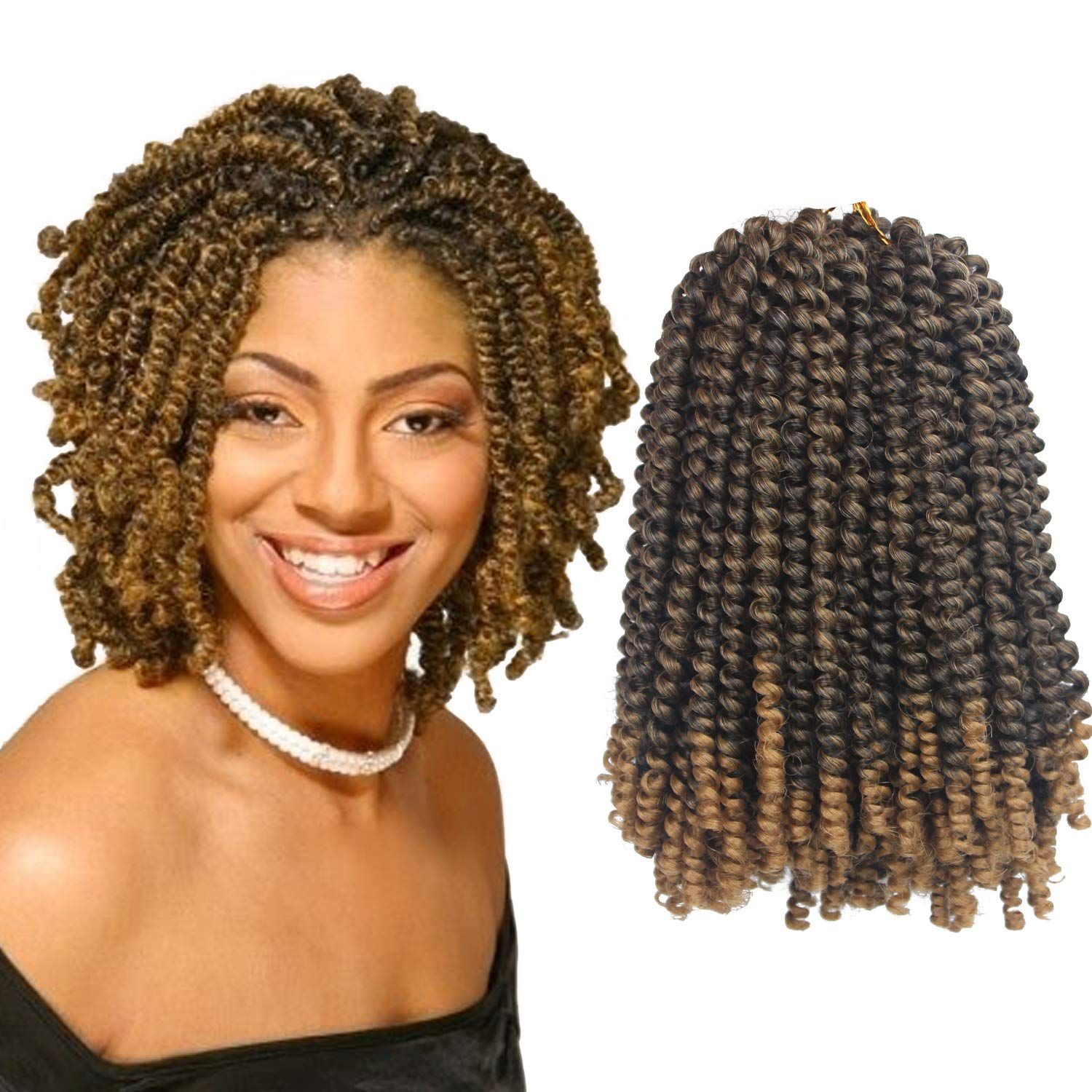 8inch synthetic jamaican bounce short fluffy hair extension afro spring  twist crochet braids 1 pack bomb twist crochet hair