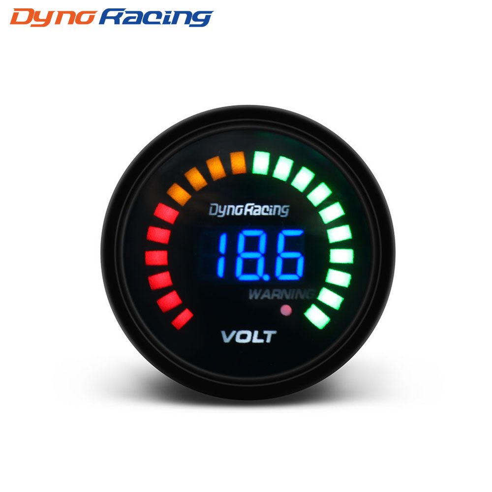 2021 Dynoracing 2 Inch 52mm 12V Car Digital Voltmeter Volt Gauge Meter 20 LED Black 7.5 20V