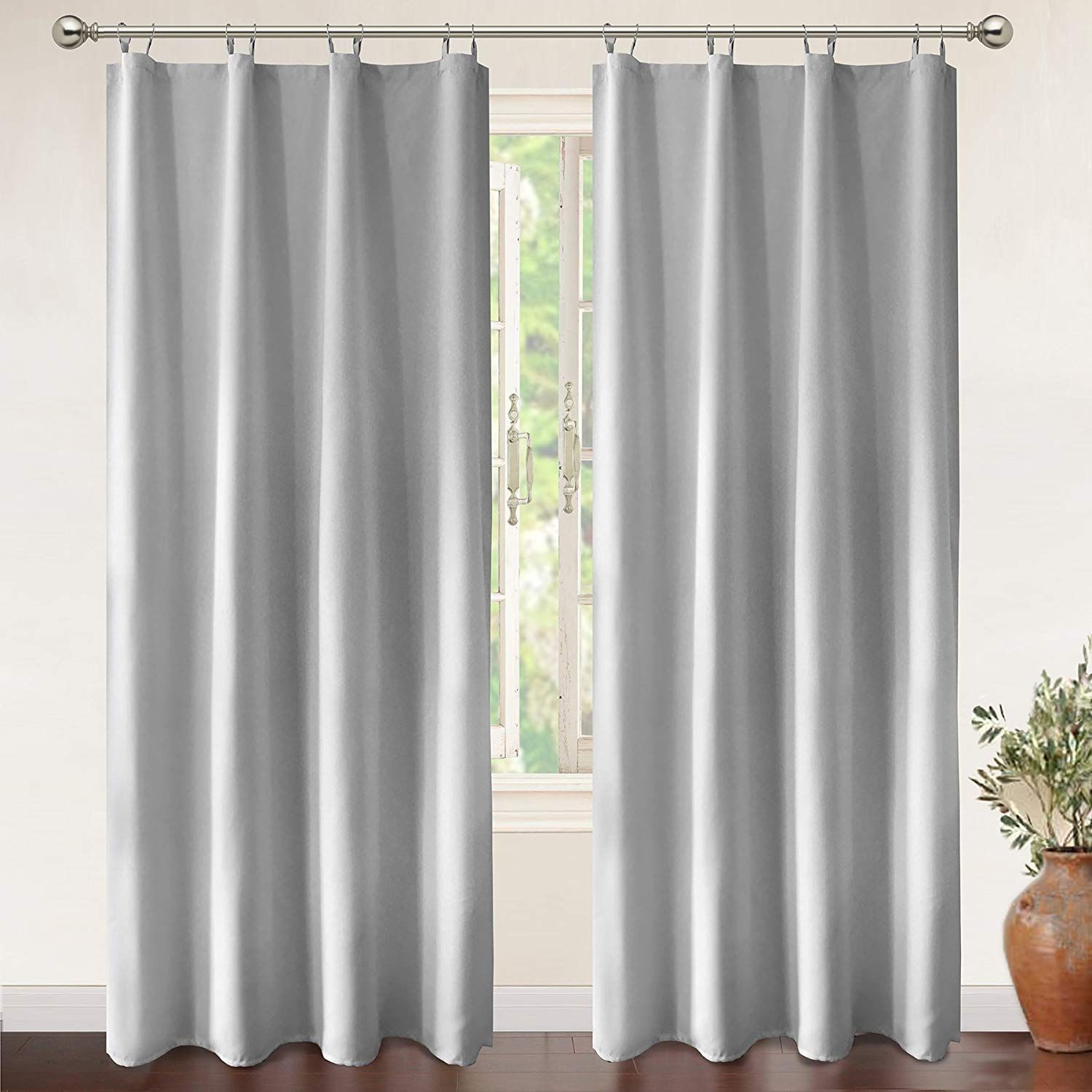 2020 Jarl Home White Blackout Curtain Liner Fabric Functional Grommet