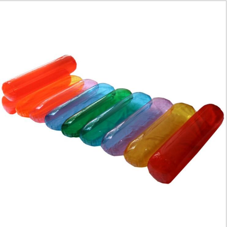 Inflatable Giant Toys Water Deck Chair Rainbow Sunbathe Mattress Swimming Float Bed Water Mat Beach Bed Pool Outdoor Supplies 193 88cm Gift